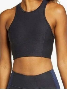 Outdoor Voices Athena Crop Top | Black Size S | Racerback Sports Bra | EUC
